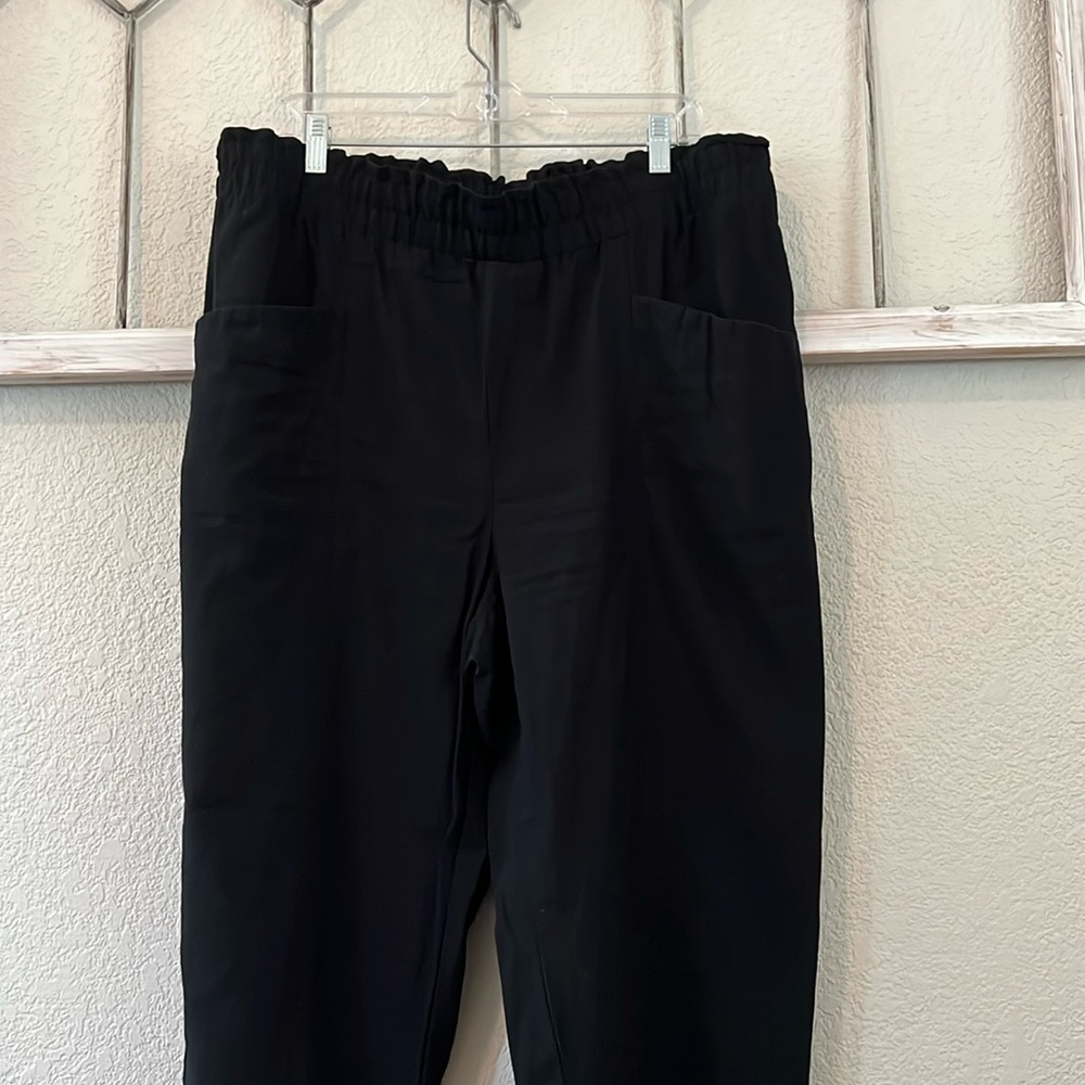 XXL black pant with wide cute waistband, large front pockets